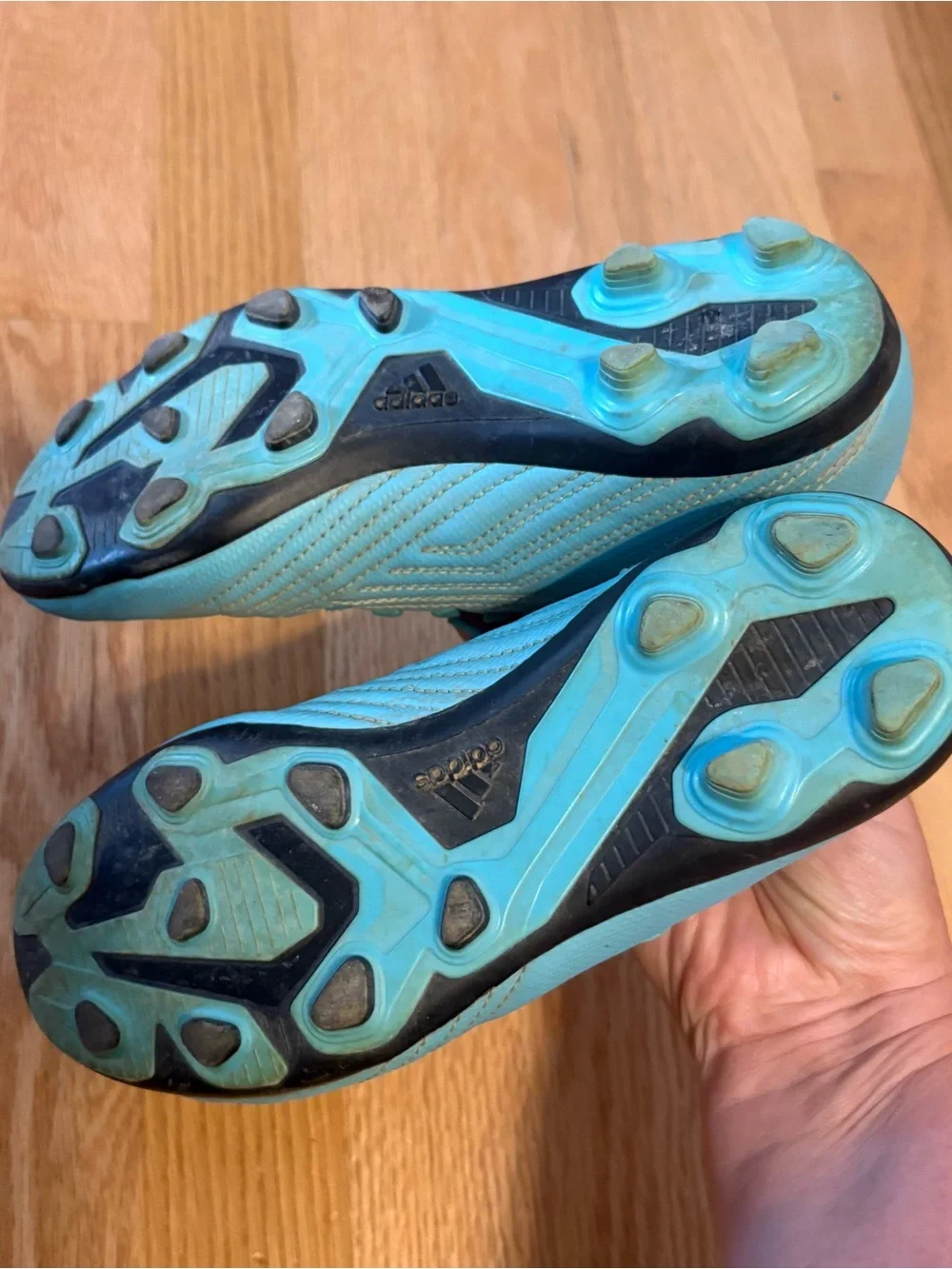 Adidas Predator Sock Football Boots Turquoise Aqua Sz 2 Cleats Soccer Kids